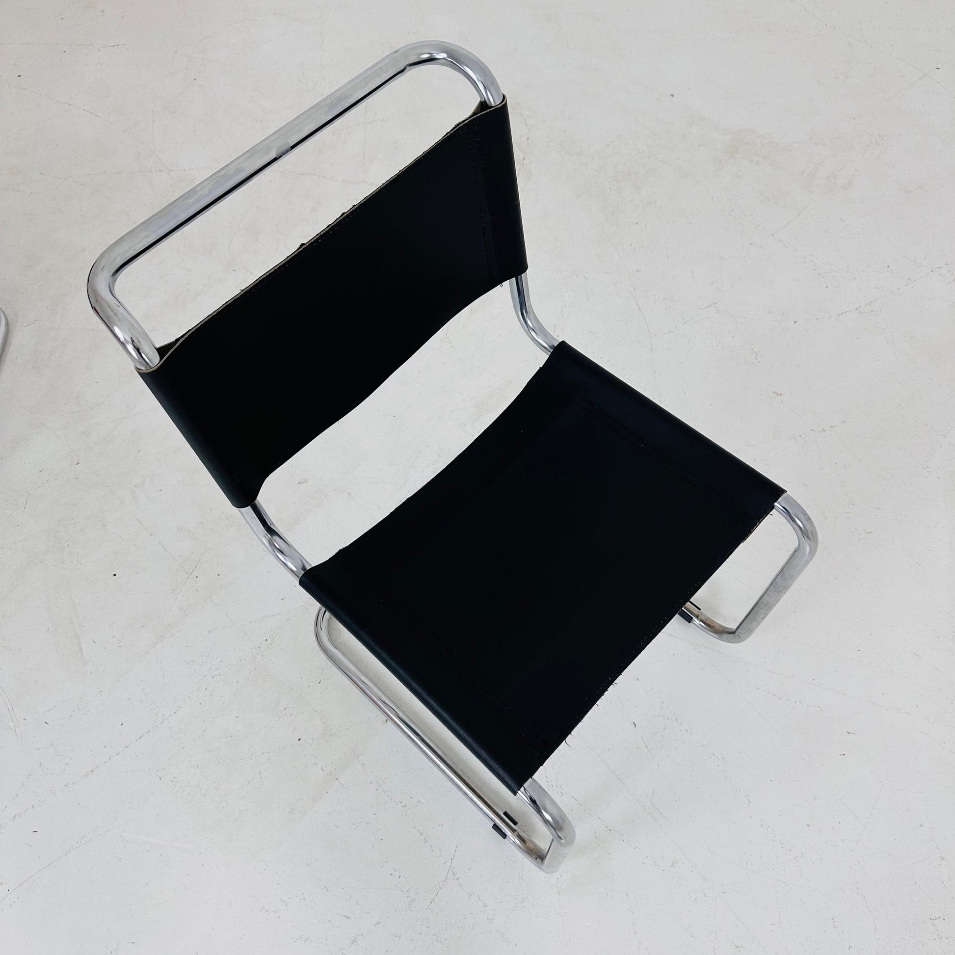 1 of 2 Mid-Century brown Vintage S33 dark brown chair from Mart Stam by Fasem Italy 1980er