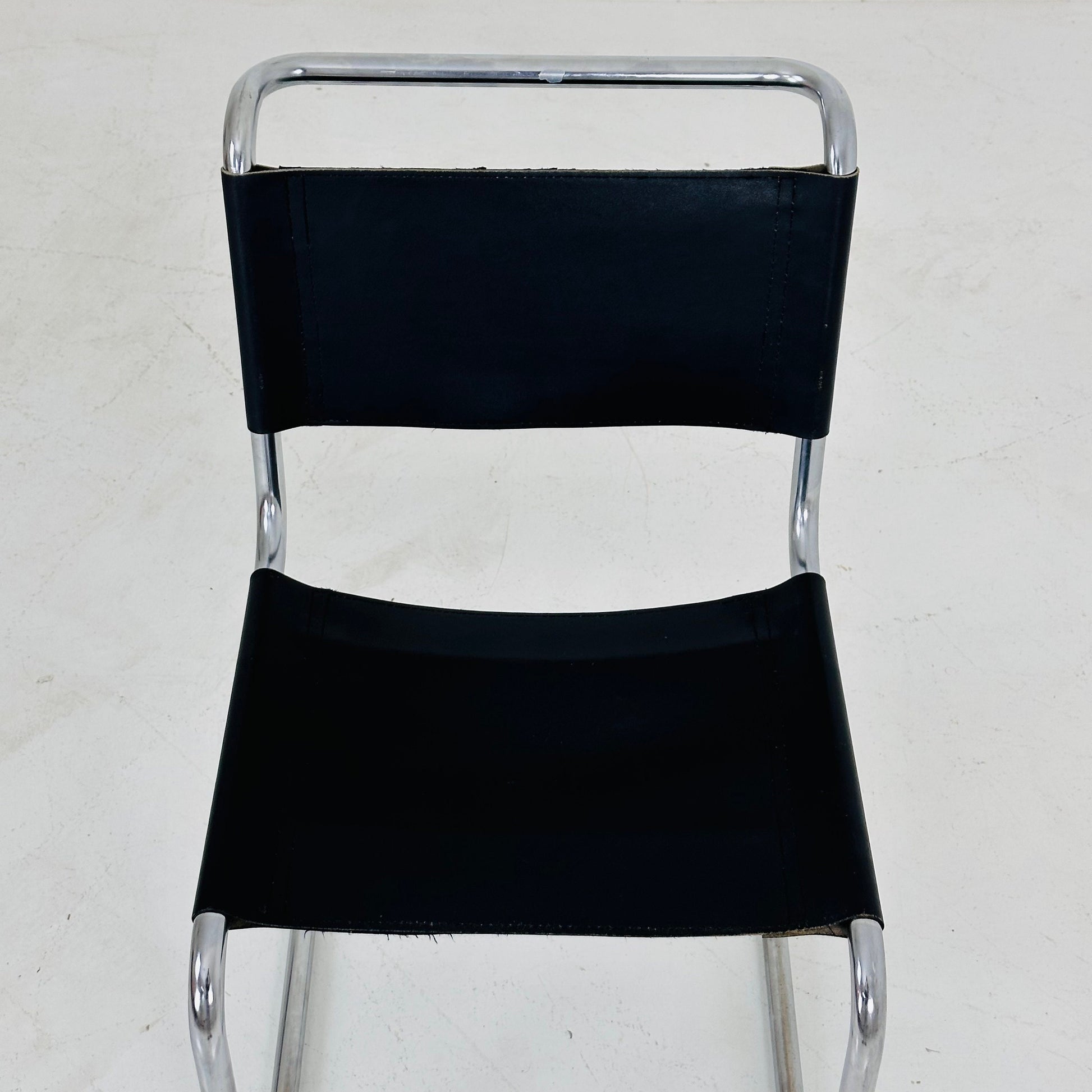 1 of 2 Mid-Century brown Vintage S33 dark brown chair from Mart Stam by Fasem Italy 1980er