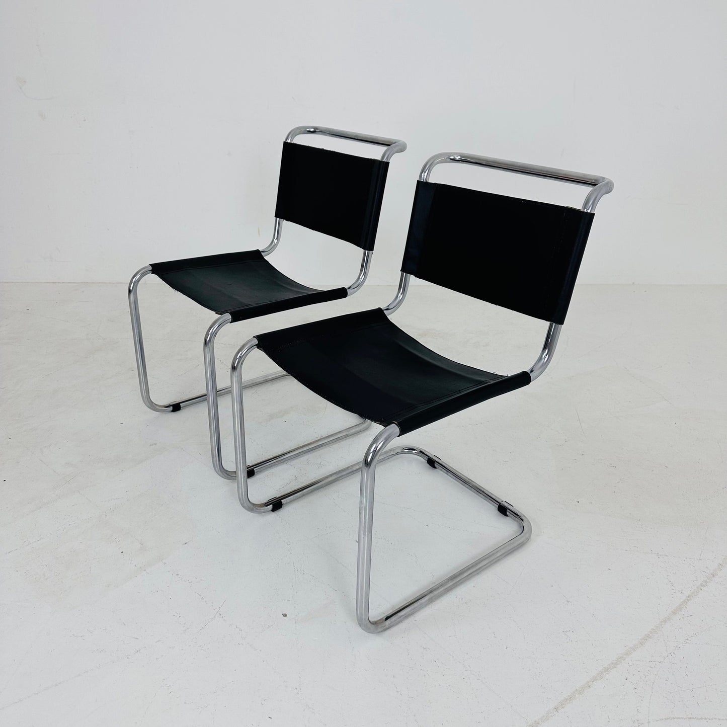 1 of 2 Mid-Century brown Vintage S33 dark brown chair from Mart Stam by Fasem Italy 1980er