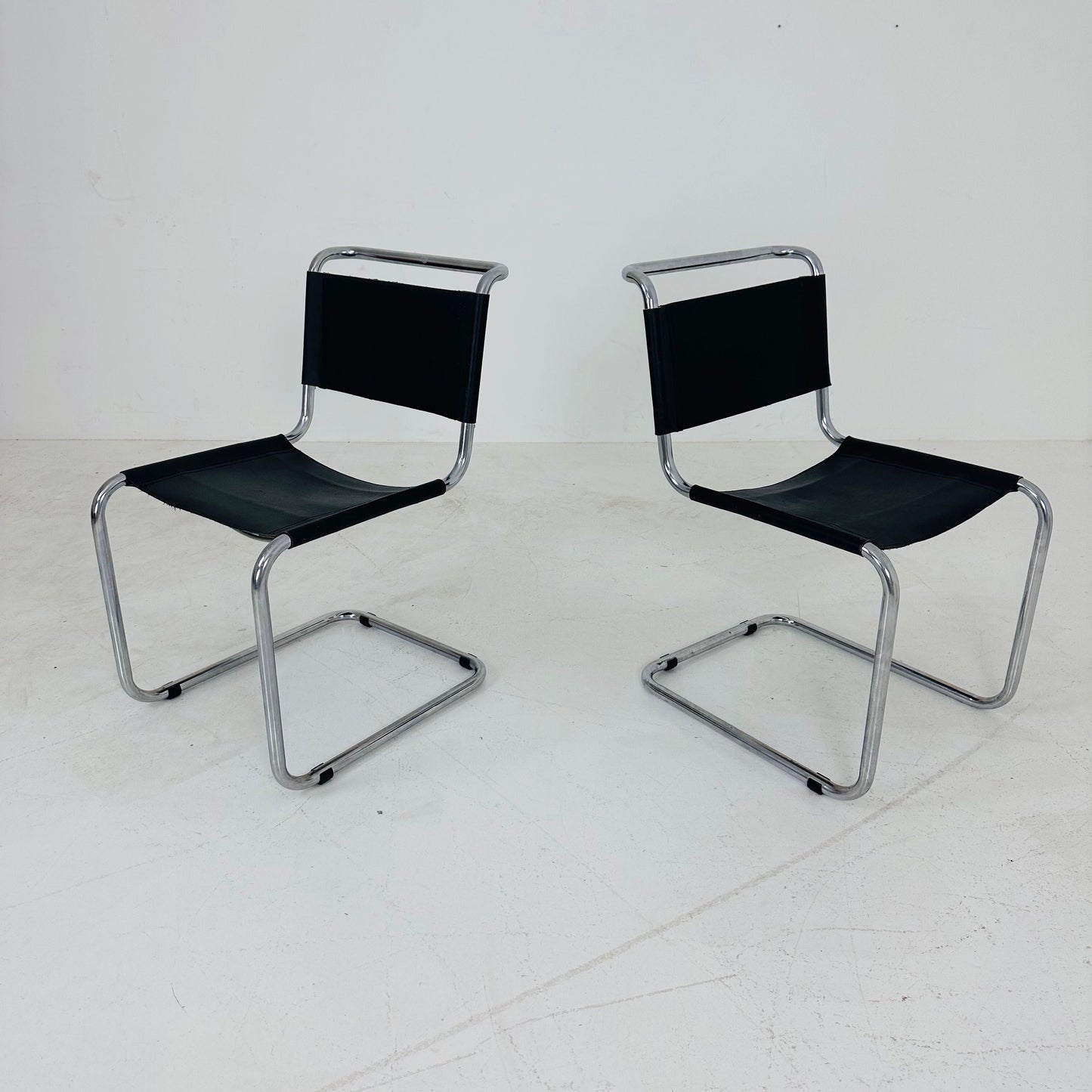 1 of 2 Mid-Century brown Vintage S33 dark brown chair from Mart Stam by Fasem Italy 1980er