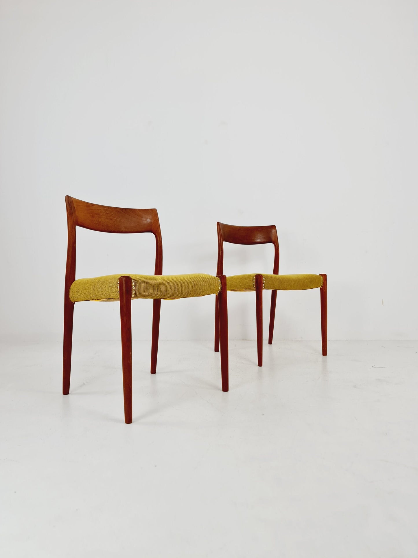 Vintage Danish teak dining charis by Niels Otto Moller Model 77, 1960s, set of 2