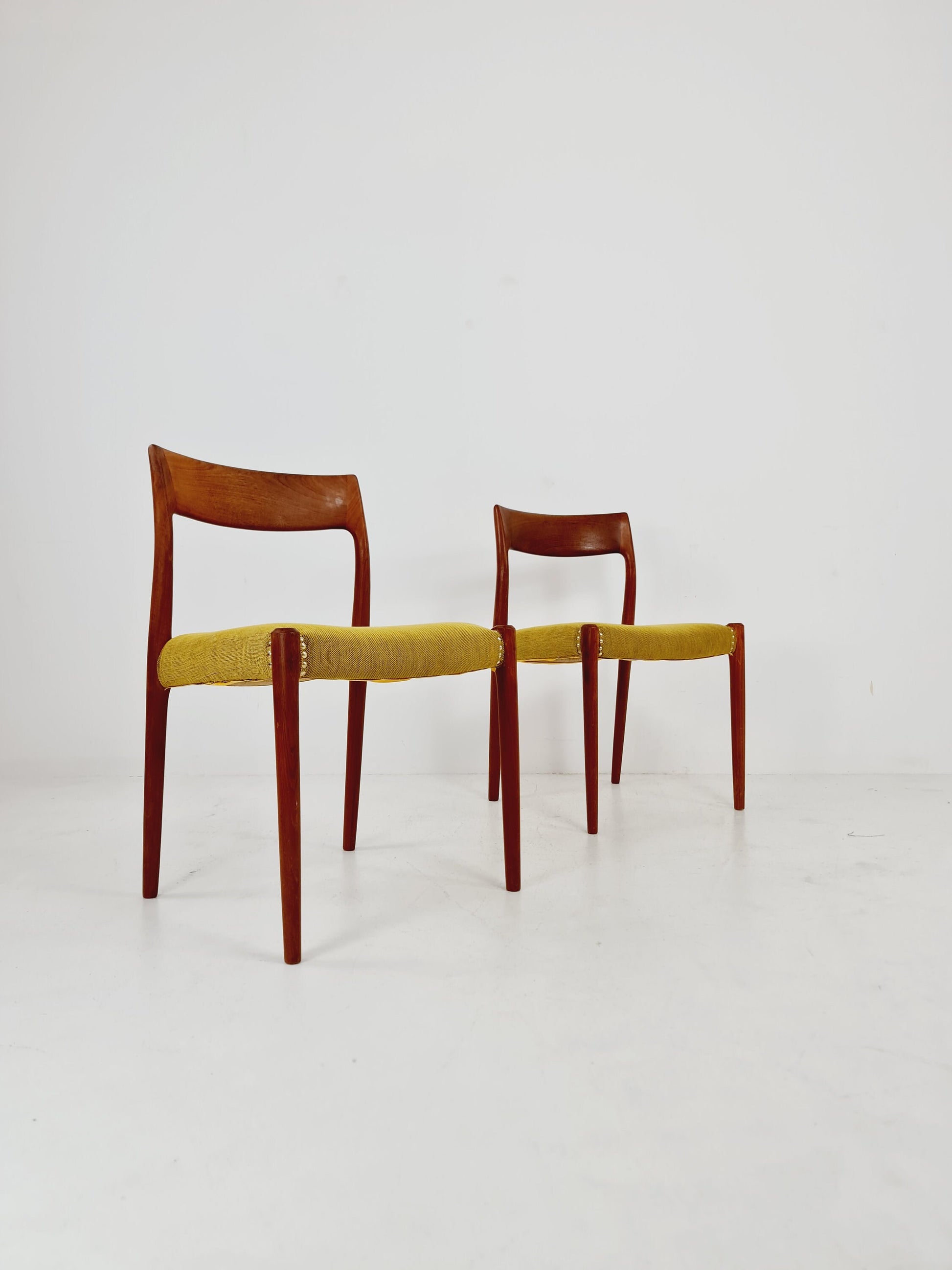 Vintage Danish teak dining charis by Niels Otto Moller Model 77, 1960s, set of 2