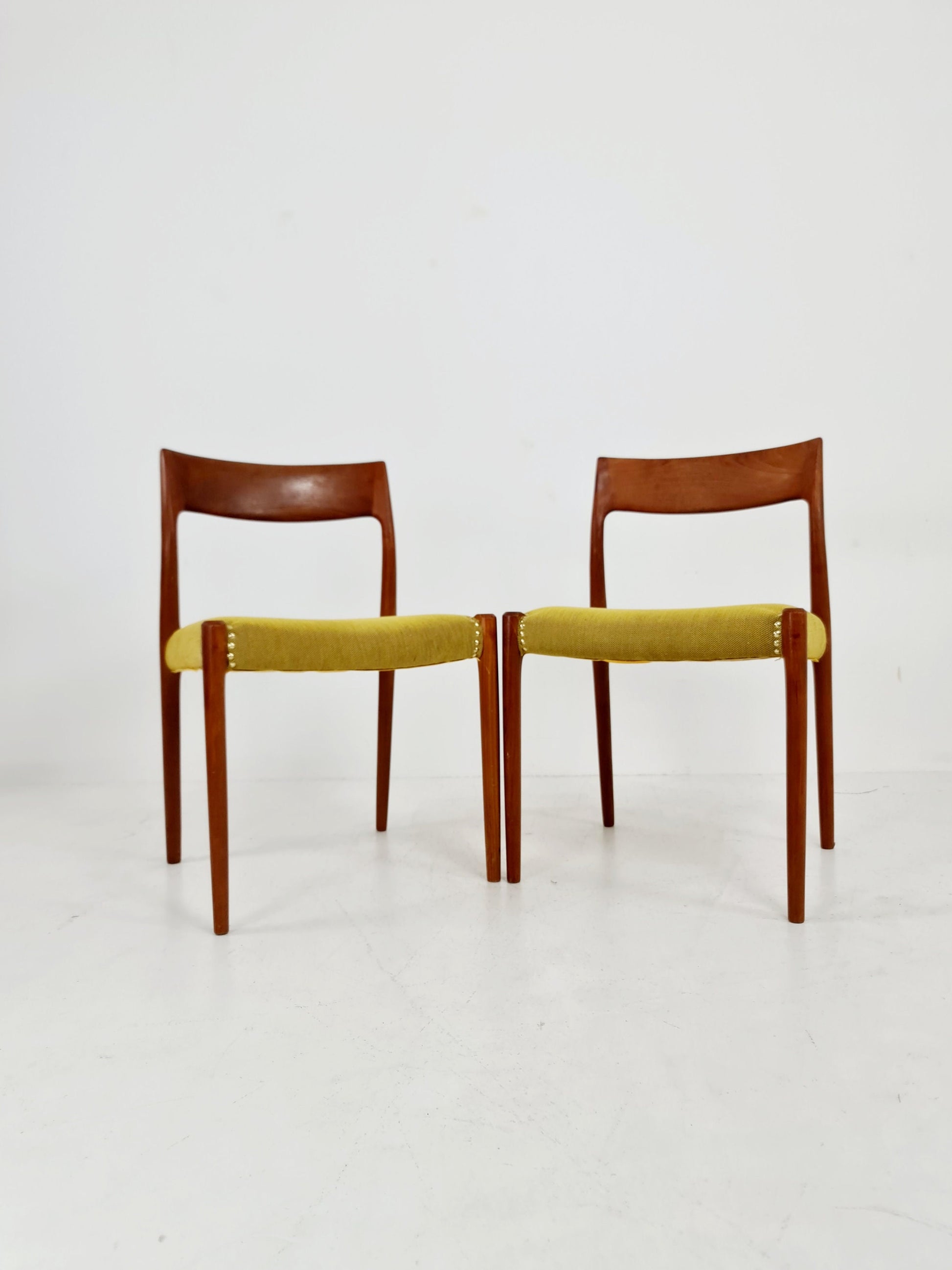 Vintage Danish teak dining charis by Niels Otto Moller Model 77, 1960s, set of 2