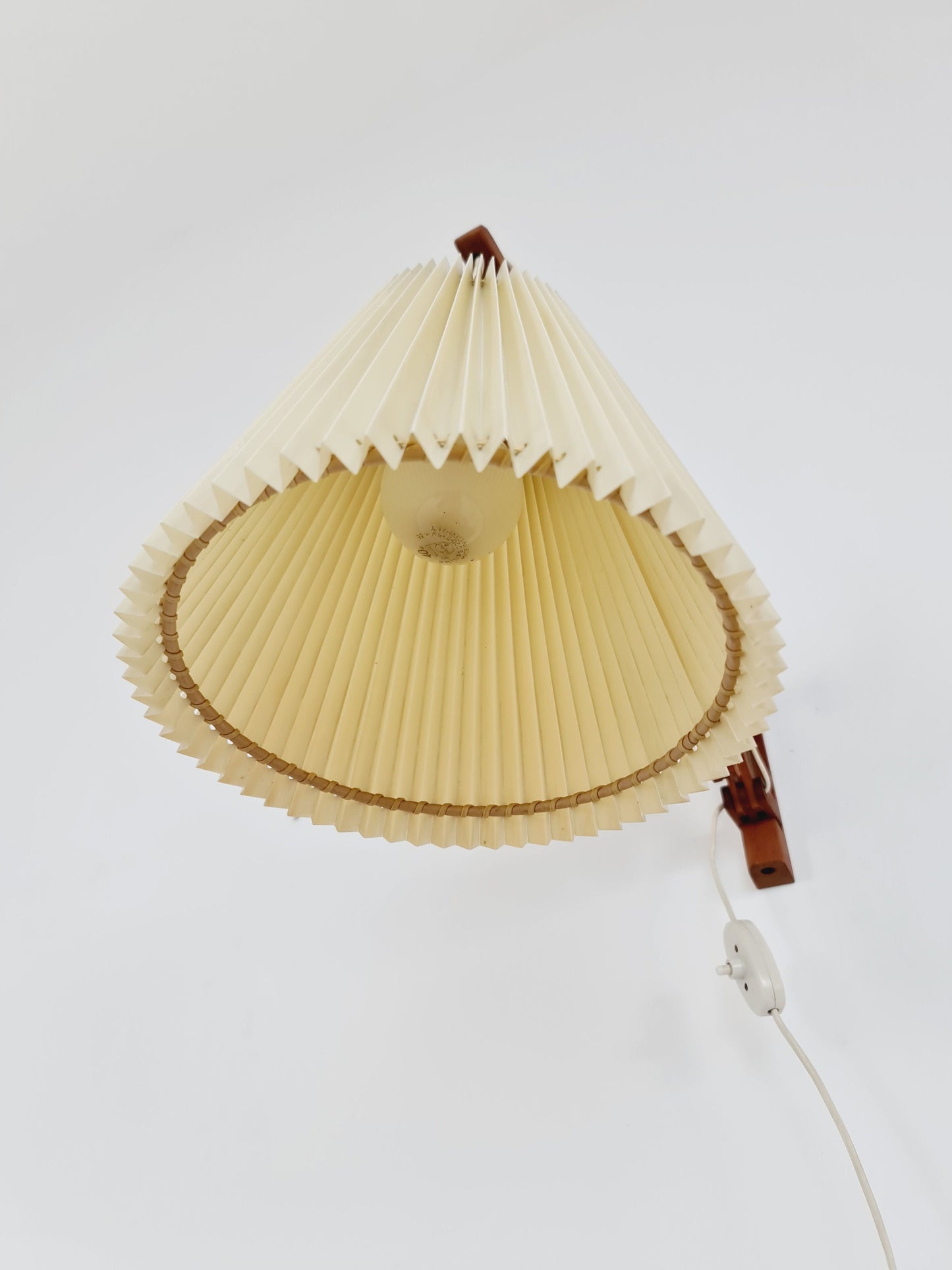 Swdish teak vintage sax wall lamp, 1960s