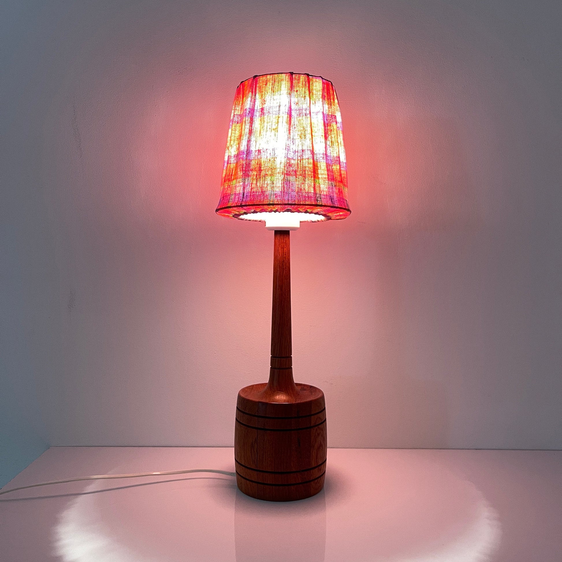 Mid century solid teak table lamp by AB Stilarmatur Tranås Sweden, 1960s