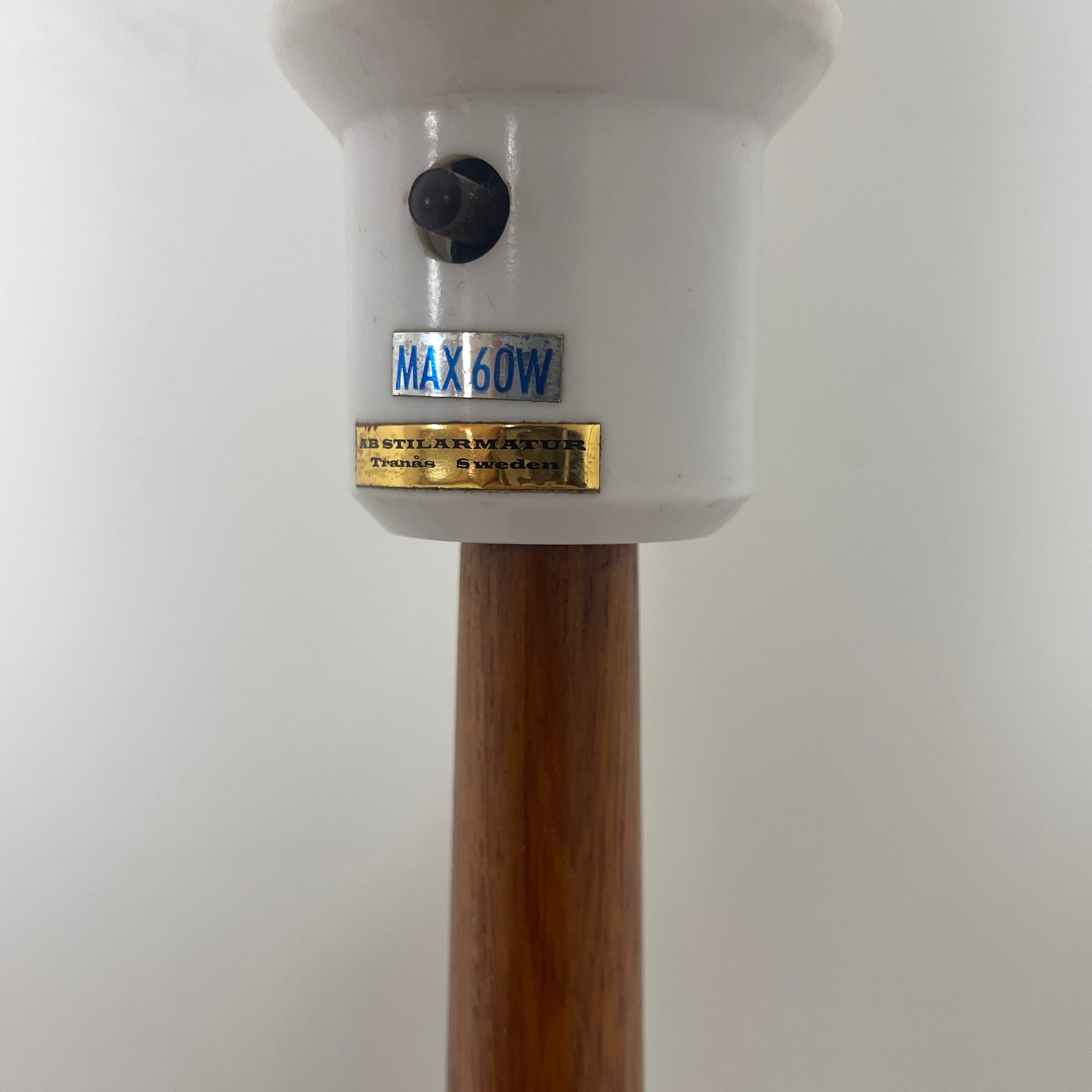 Mid century solid teak table lamp by AB Stilarmatur Tranås Sweden, 1960s