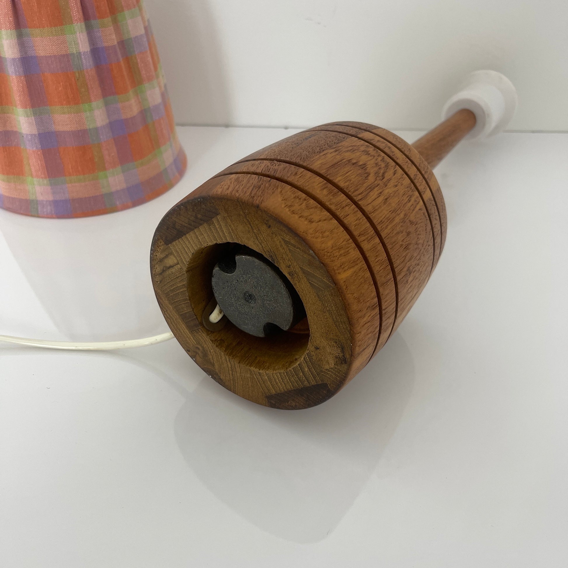 Mid century solid teak table lamp by AB Stilarmatur Tranås Sweden, 1960s