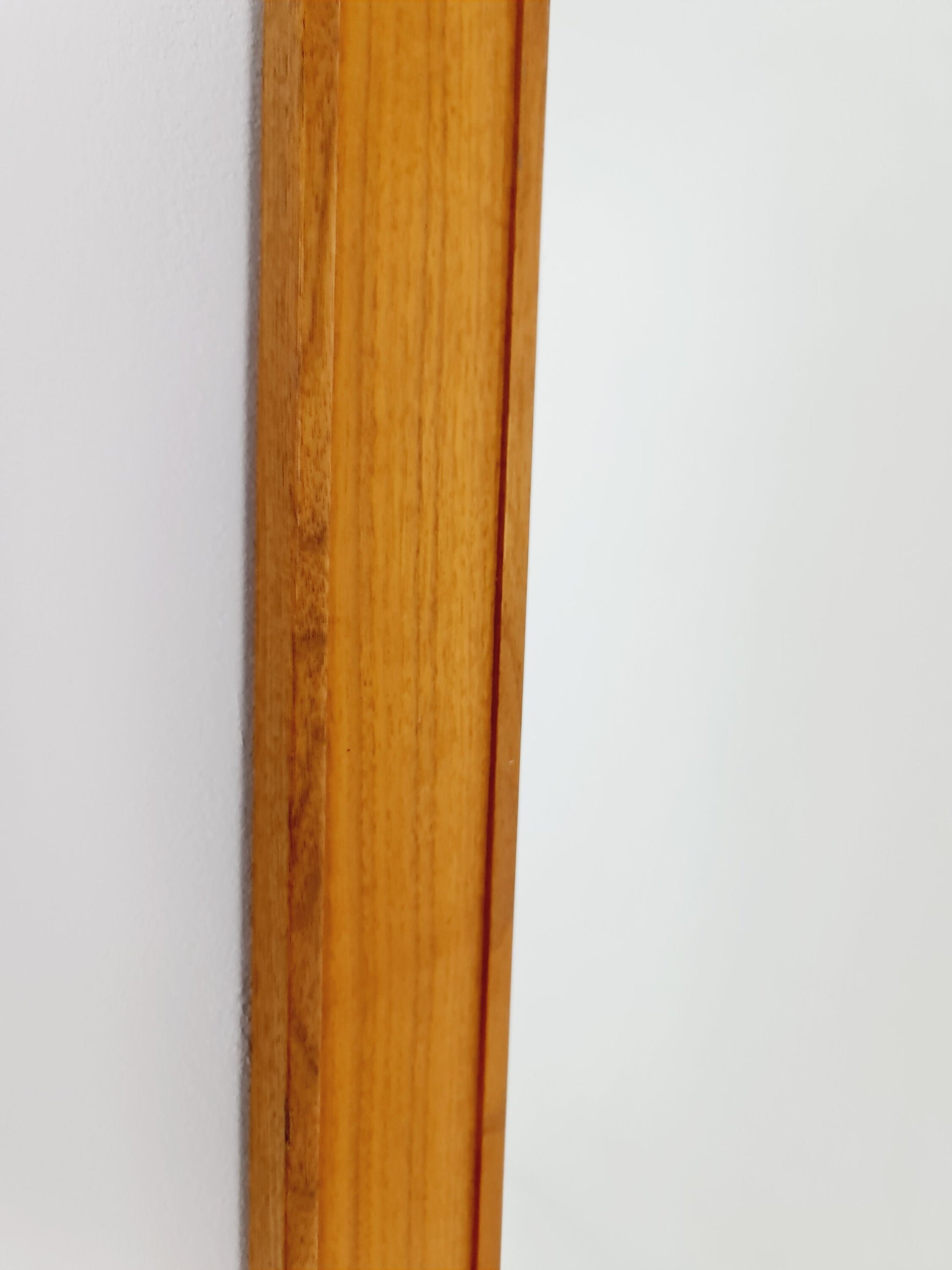 Big Teak Swidish mid-century Modern wall-mounted mirror By AB Nybrofabriken, 1960s