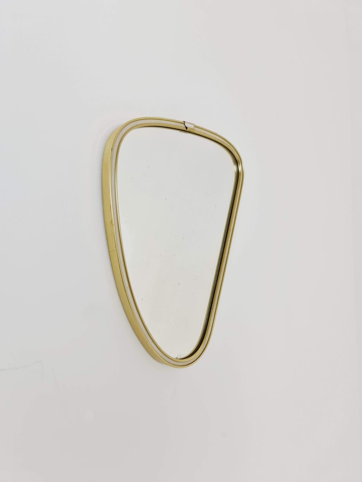 Small brass wall mirror from the middle of the century with braided hanging tape by Gregor Raumkunst Germany, 1960s