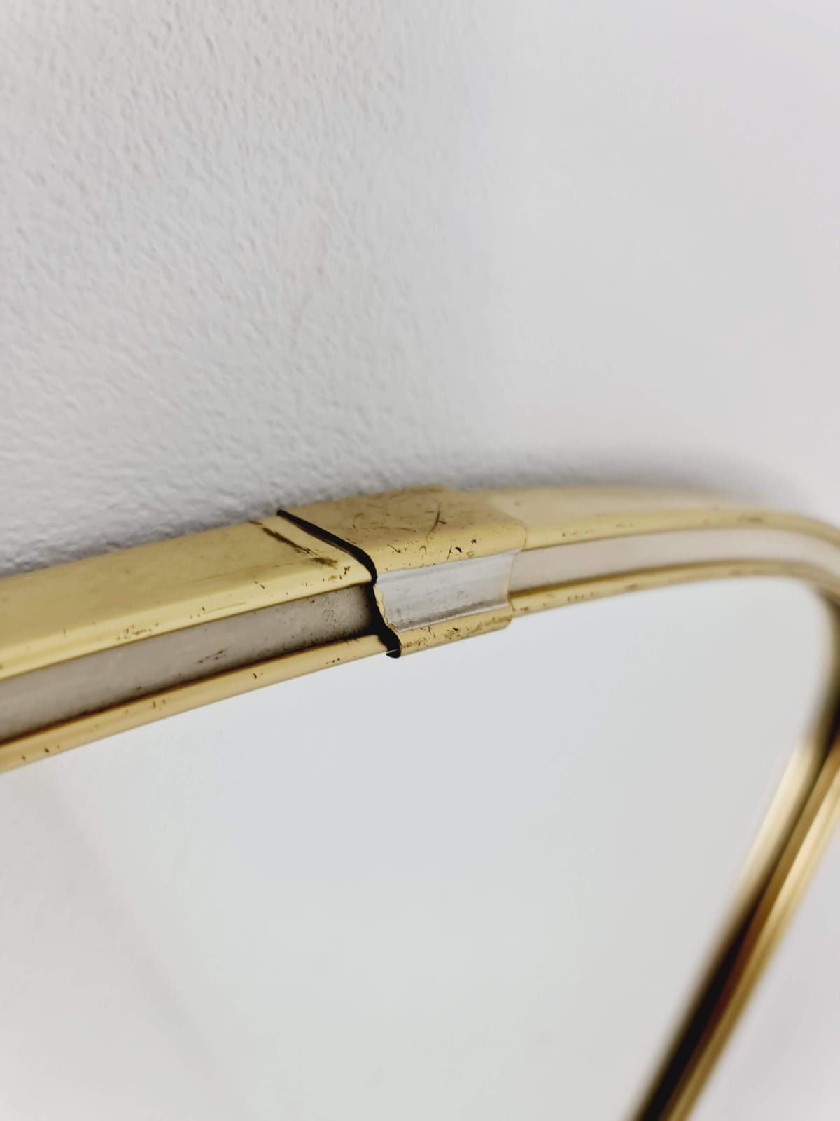 Small brass wall mirror from the middle of the century with braided hanging tape by Gregor Raumkunst Germany, 1960s