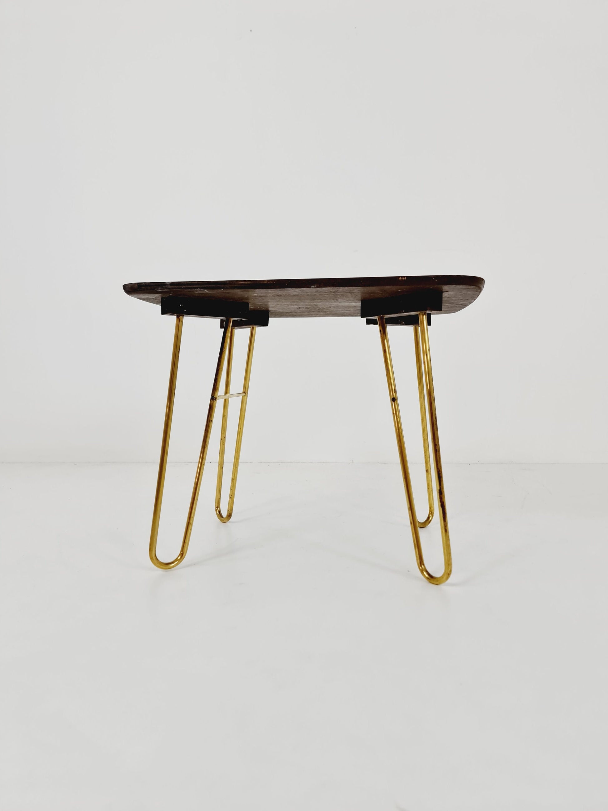 Rare brass German vintage coffee table By Else Möbel, 1950s