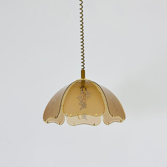 Gilt Metal & Murano Glass Pendant Lamp from Eglo Leuchten, Austria, 1970s
