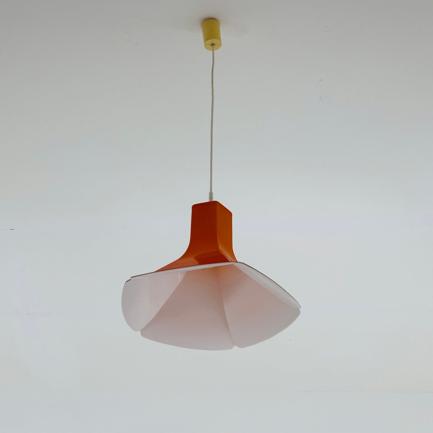 Space age orange pendant lamp flower model Germany. 1970