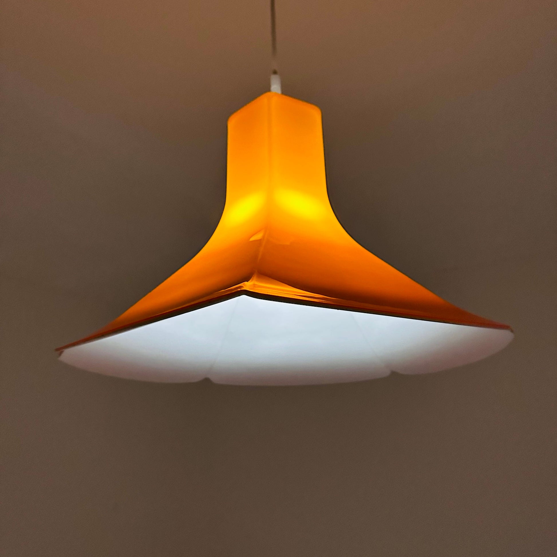 Space age orange pendant lamp flower model Germany. 1970