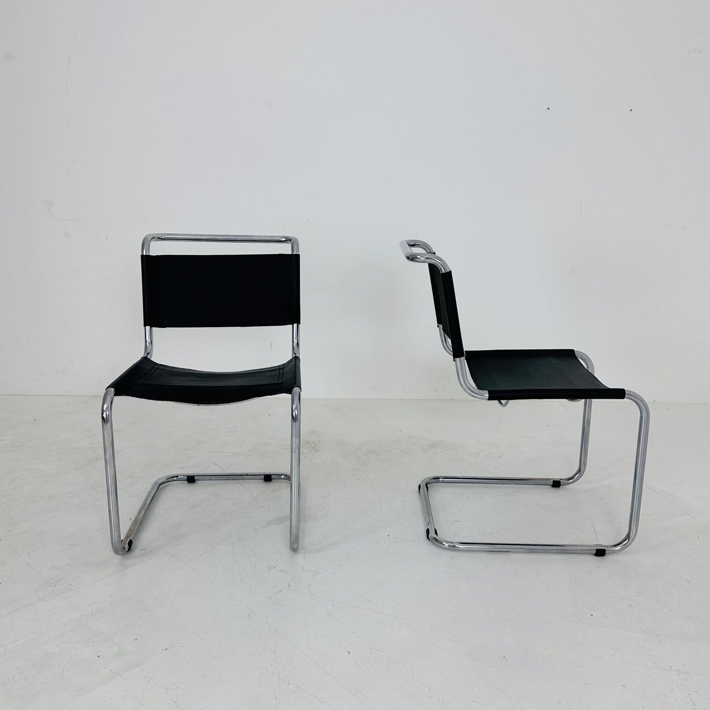 1 of 2 Mid-Century brown Vintage S33 dark brown chair from Mart Stam by Fasem Italy 1980er