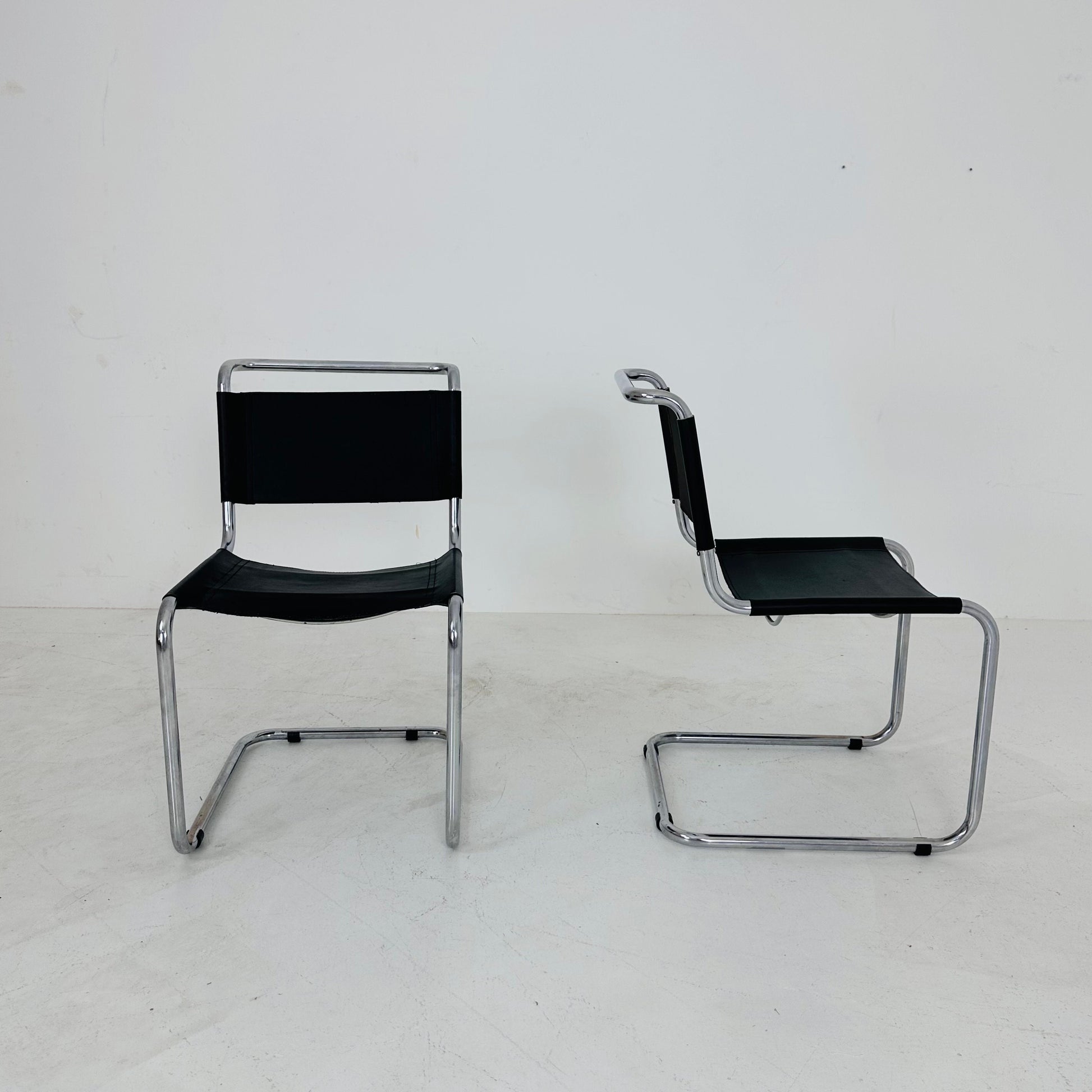 1 of 2 Mid-Century brown Vintage S33 dark brown chair from Mart Stam by Fasem Italy 1980er