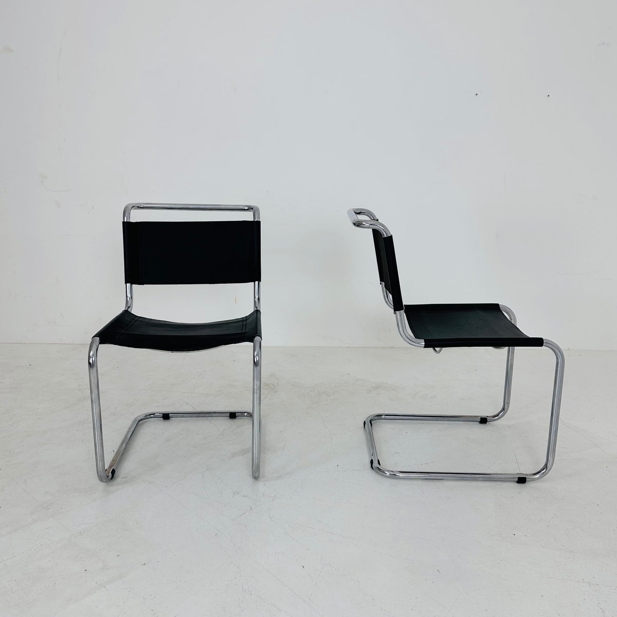 1 of 2 Mid-Century brown Vintage S33 dark brown chair from Mart Stam by Fasem Italy 1980er