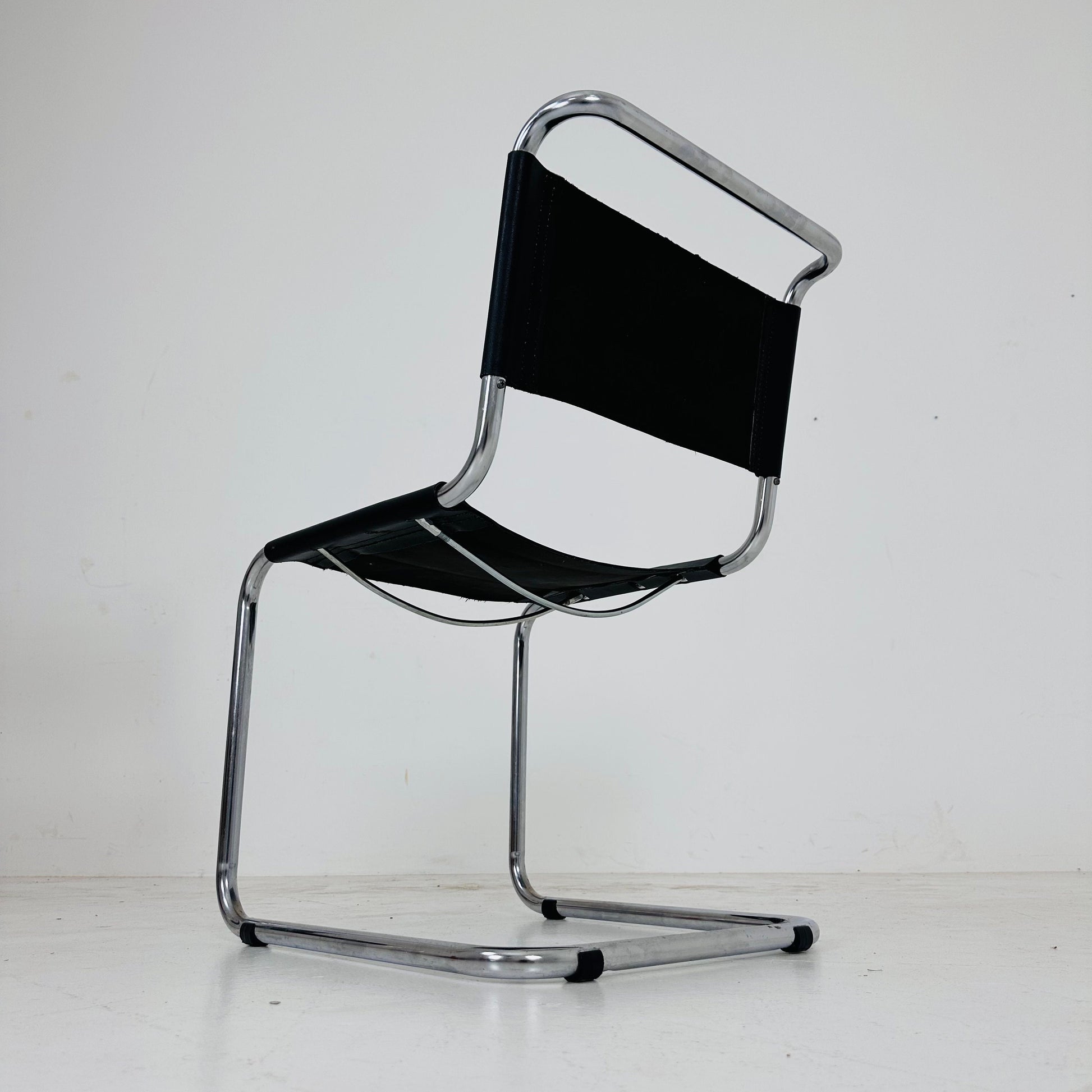 1 of 2 Mid-Century brown Vintage S33 dark brown chair from Mart Stam by Fasem Italy 1980er