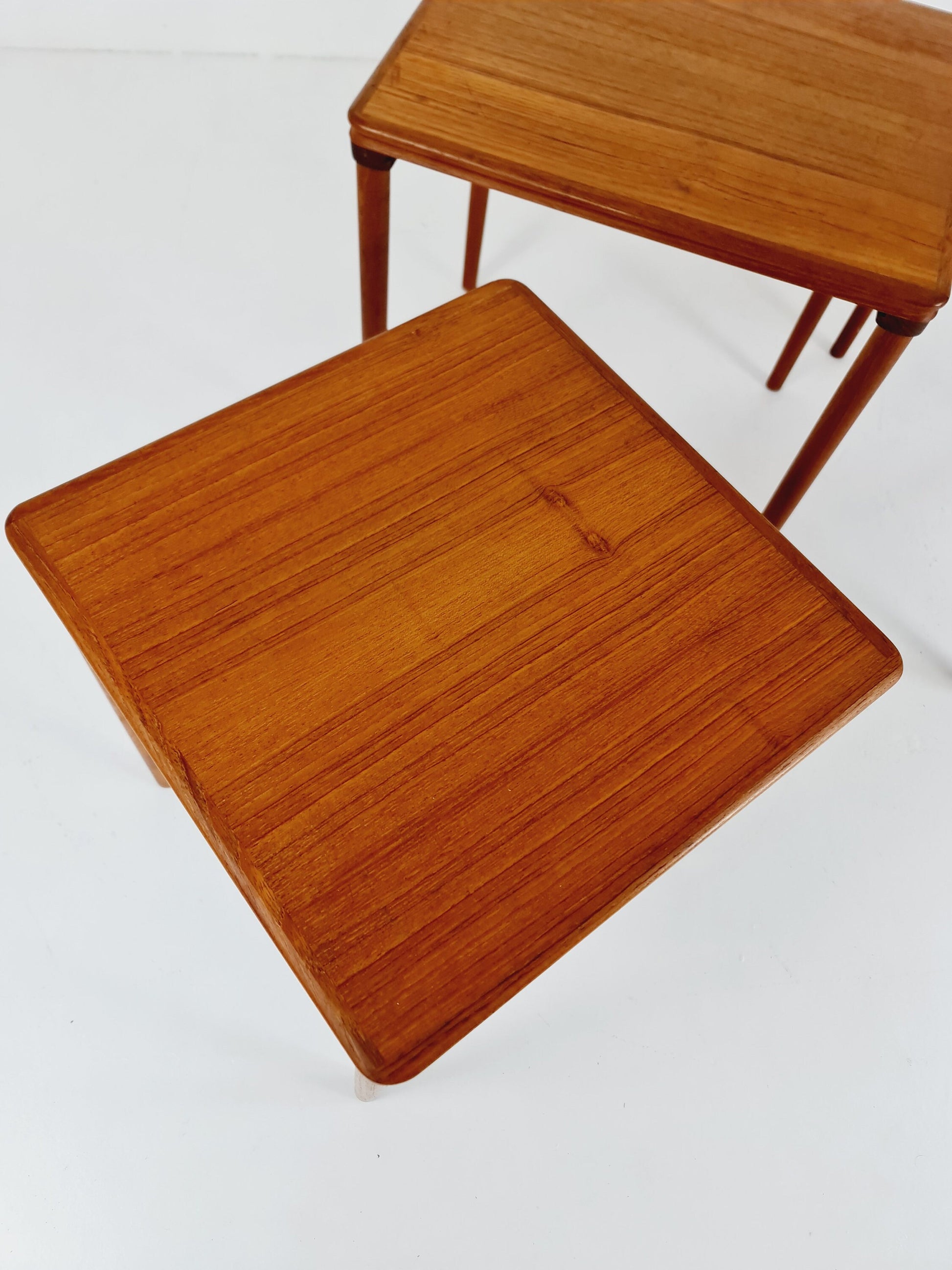Midcentury danish teak + ceramic nesting tables/ side tables by Salin Möbler, 1960s