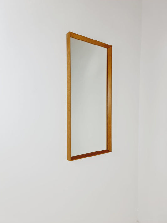 Oak Swedish mid-century Modern wall-mounted mirror By G&T Sweden 1960s