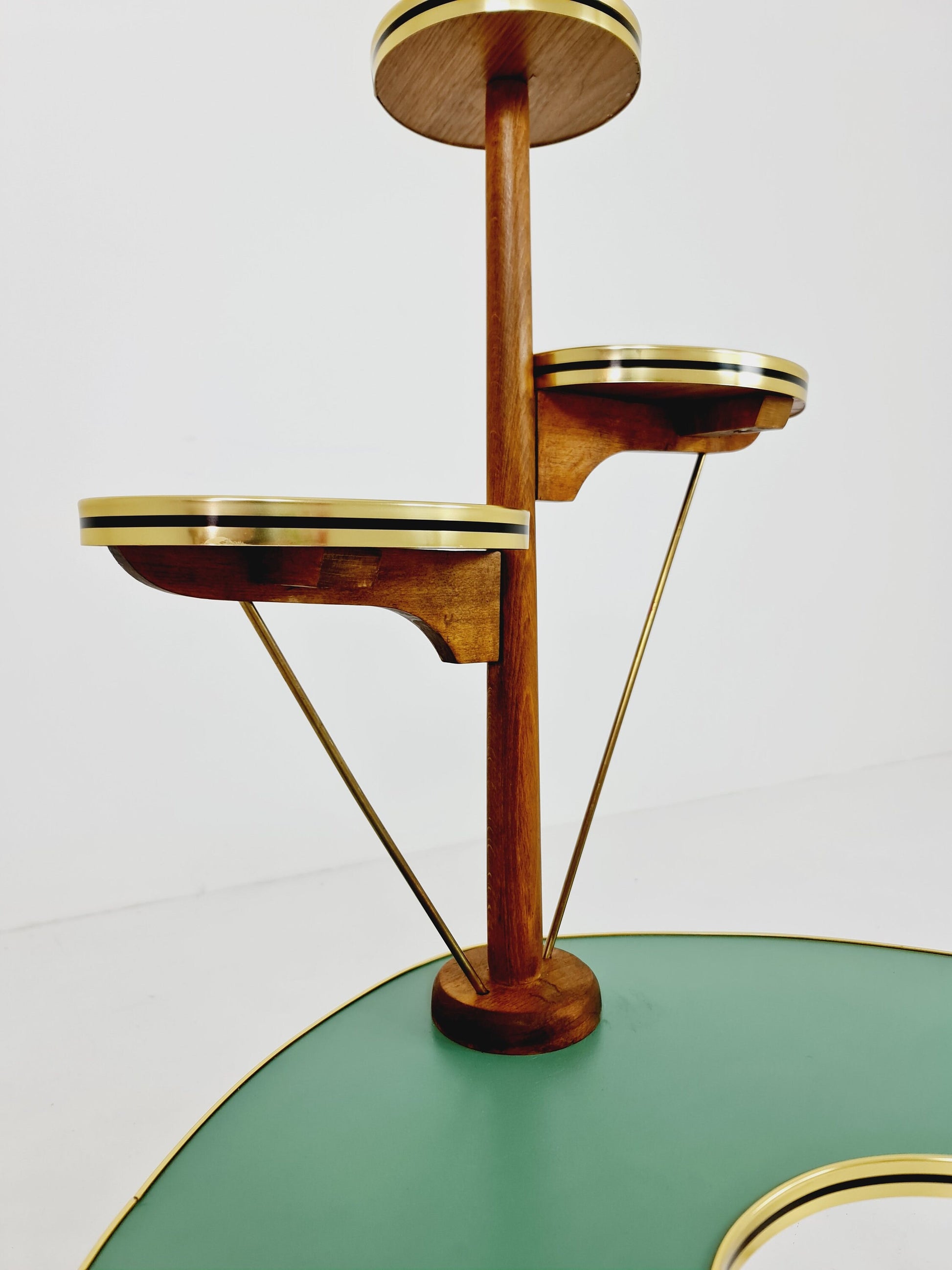 Rare Large German Plant Stand, Colorful Vintage Mid-Century Minimalist Indoor Plant Stand Side Table Retro flower table, 1950s