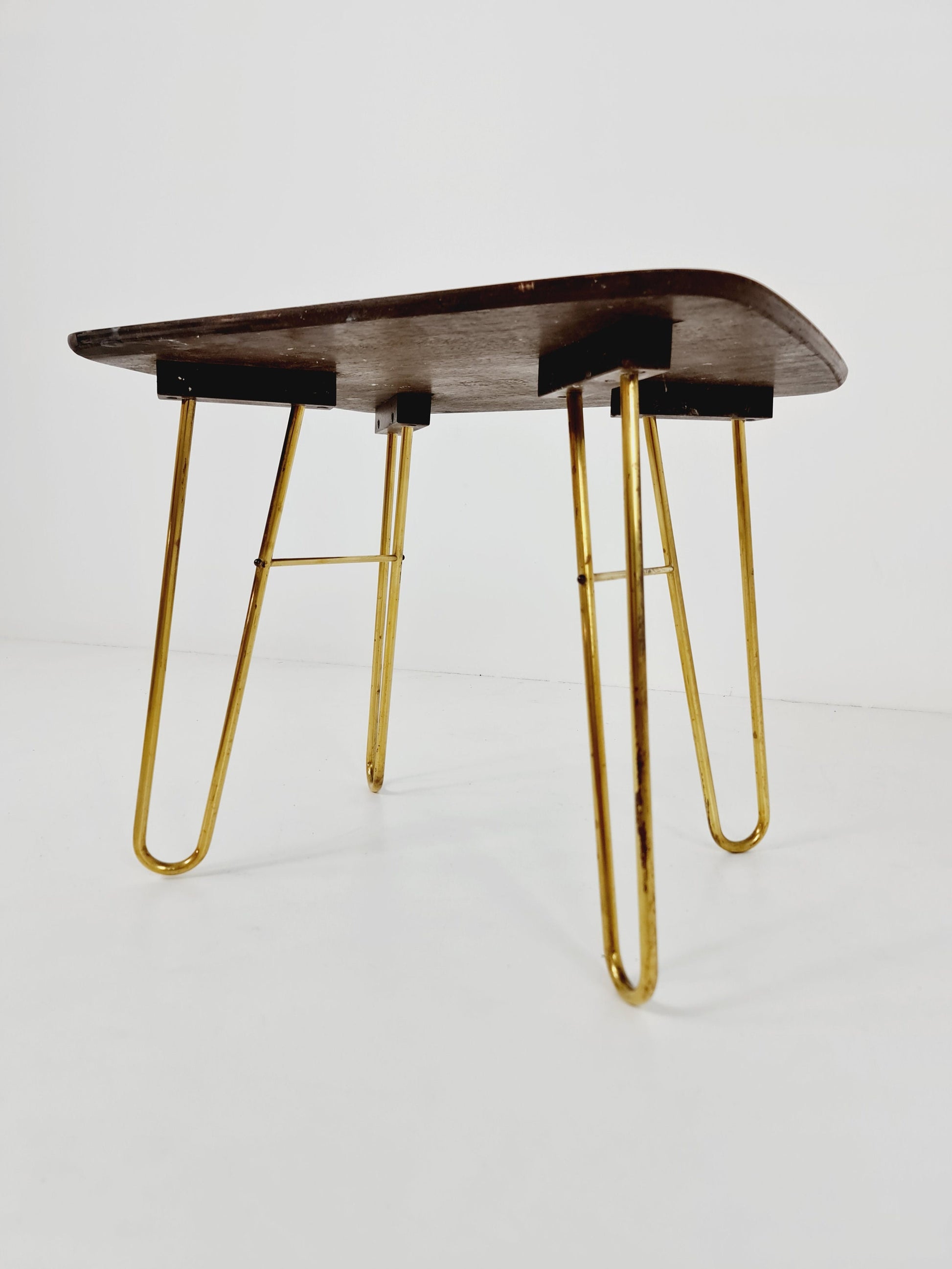 Rare brass German vintage coffee table By Else Möbel, 1950s