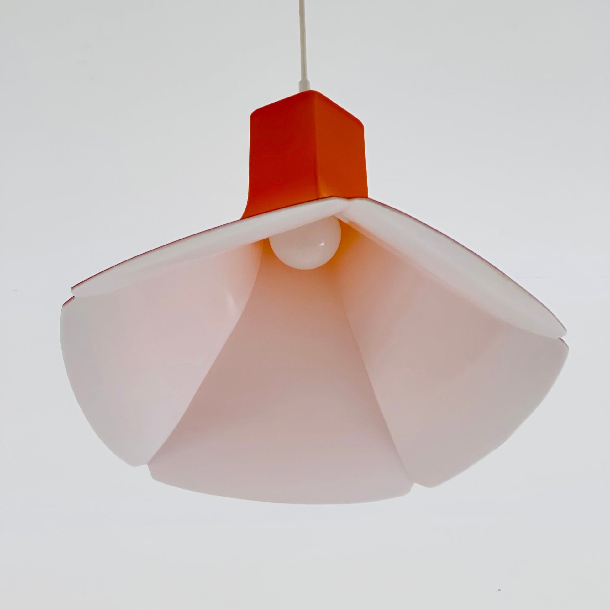 Space age orange pendant lamp flower model Germany. 1970