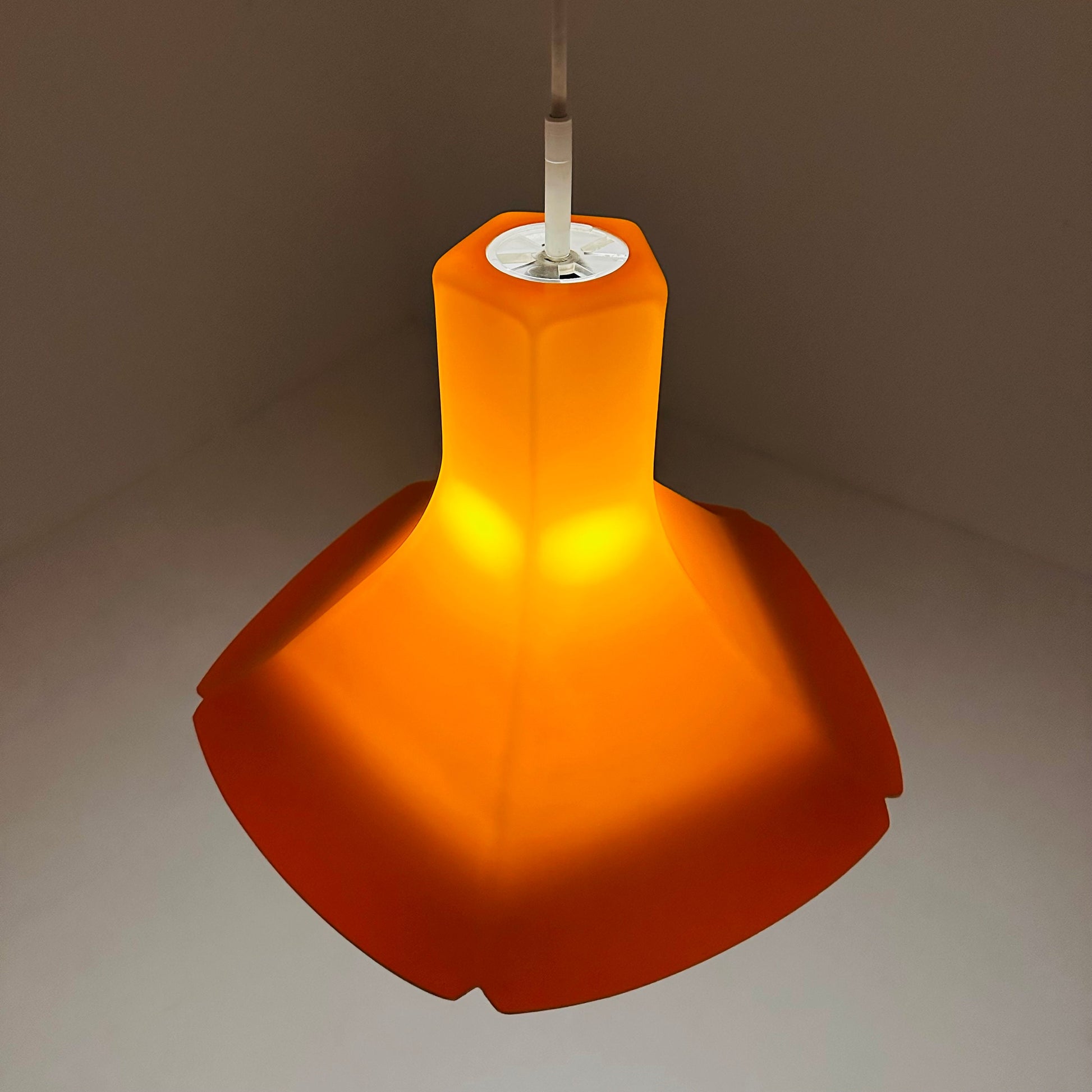 Space age orange pendant lamp flower model Germany. 1970