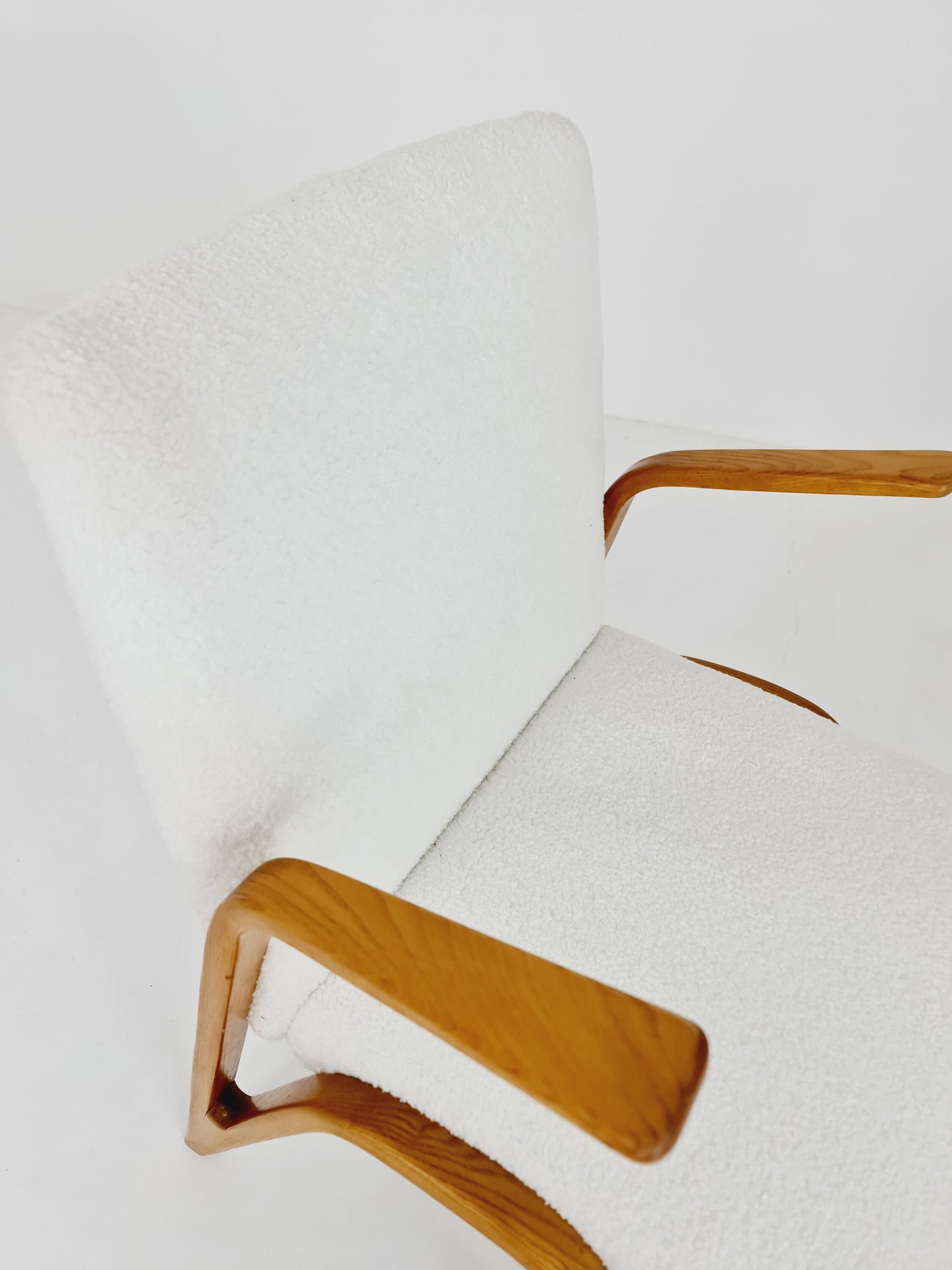 Vintage Concave armchair Teddy fabric by Paul & Arnold Bode for Federholzgesellschaft, 1950s