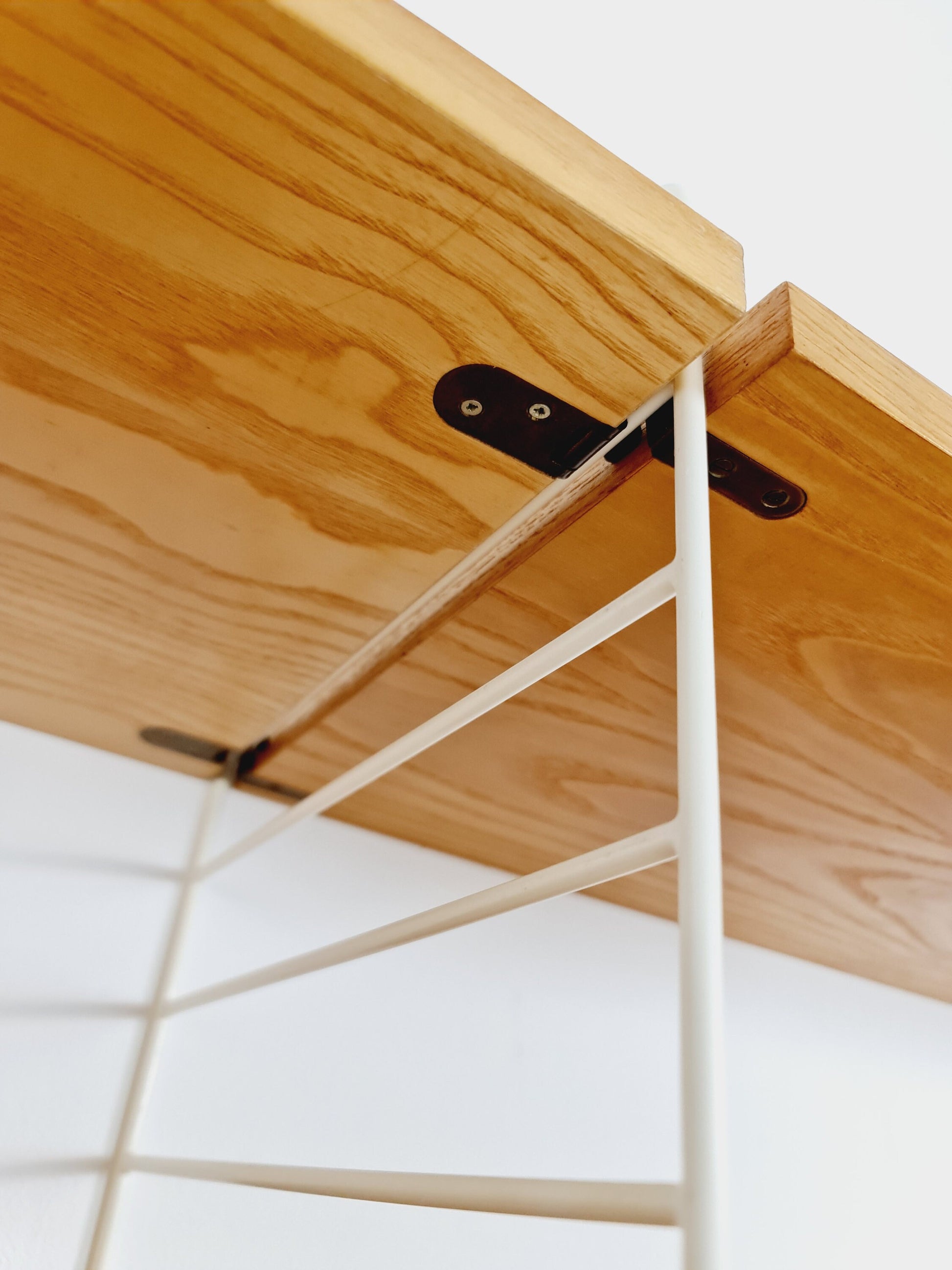 Wall-mounted original Swedish string shelf-system, bookcase cabinet Oak by Nils & Kajsa Strinning, 1960s