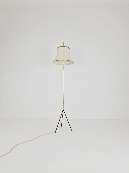 Rare Tripod Mid century German floor lamp Brass 1960s