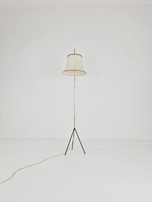 Rare Tripod Mid century German floor lamp Brass 1960s
