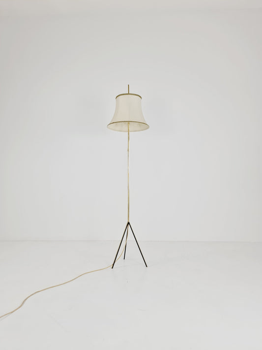 Rare Tripod Mid century German floor lamp Brass 1960s