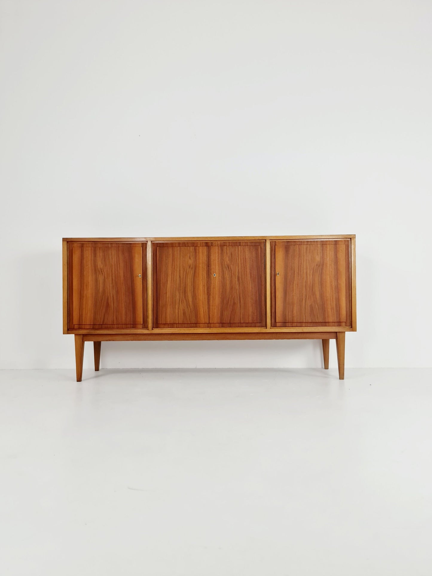 Mid Century Modern German Solid walnut Sideboard 1960s