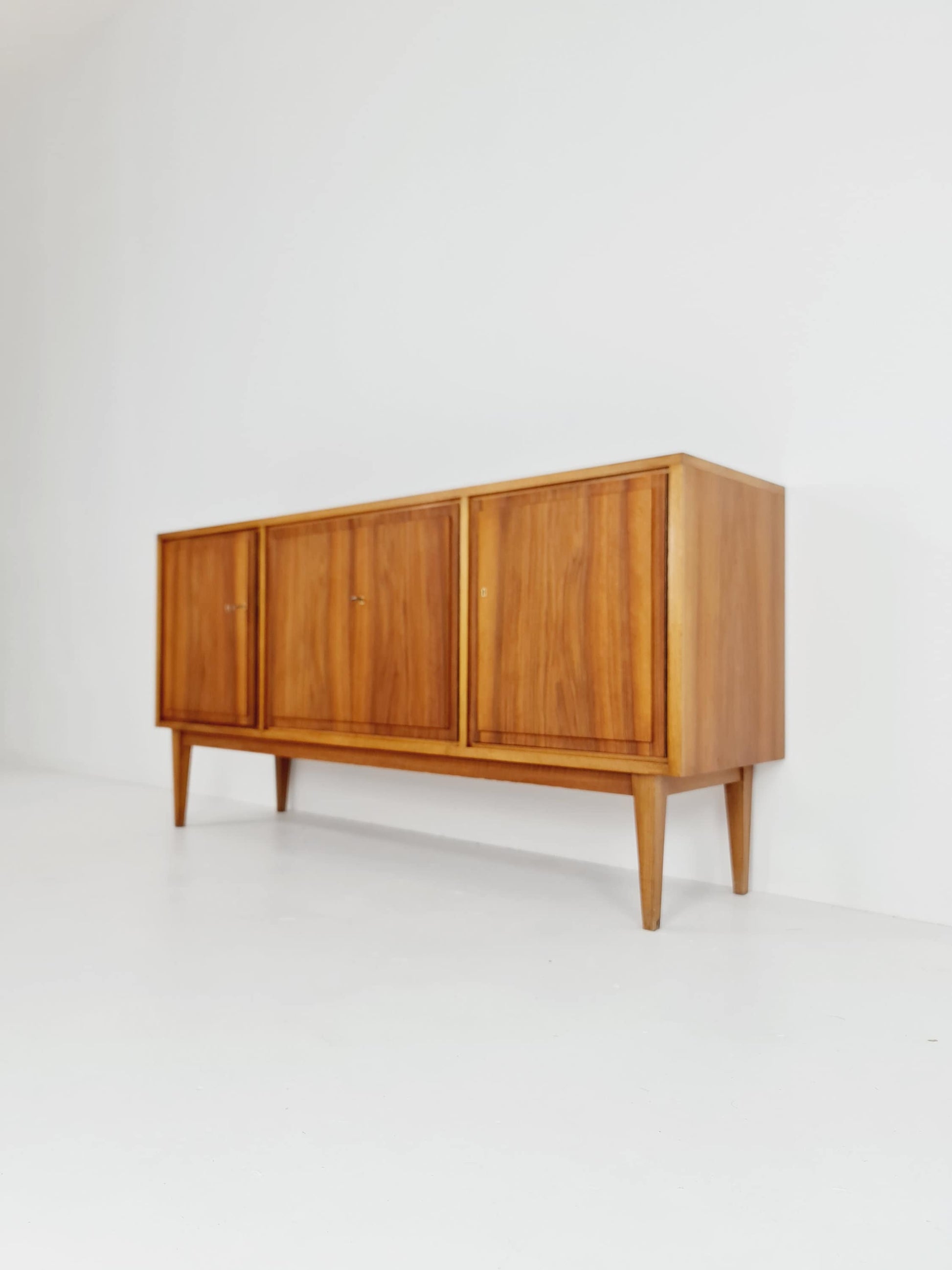 Mid Century Modern German Solid walnut Sideboard 1960s