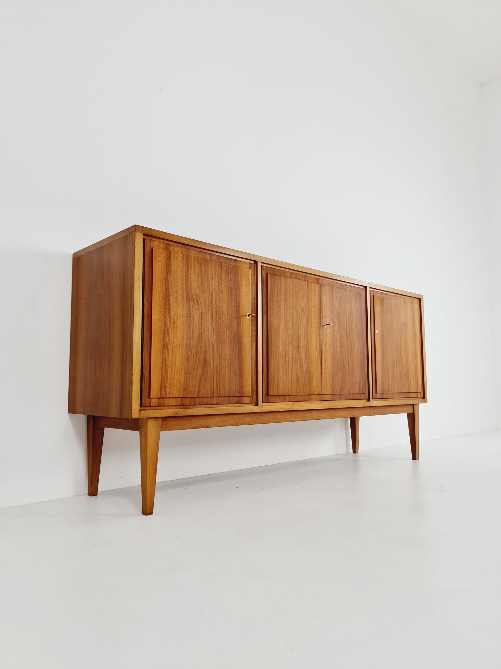 Mid Century Modern German Solid walnut Sideboard 1960s