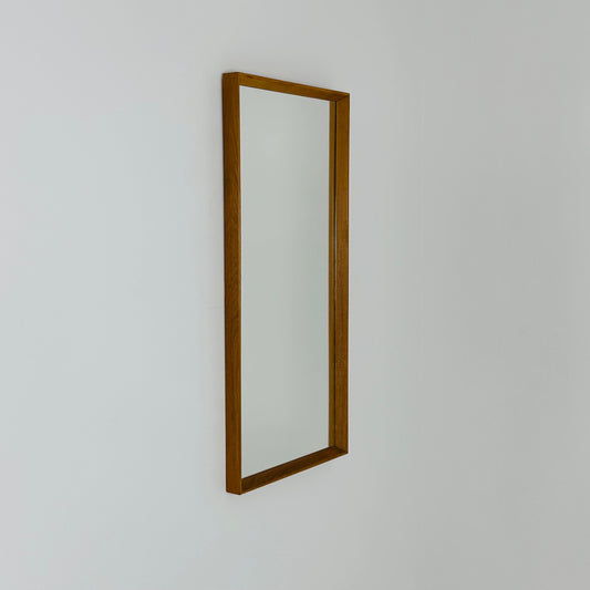 Rectangular Swedish Original teak wall-mounted mirror from the 60s