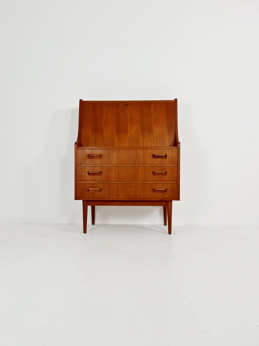 Midcentury Danish vintage teak secretary By Gunnar Nielsen For Tibergaard, 1960s