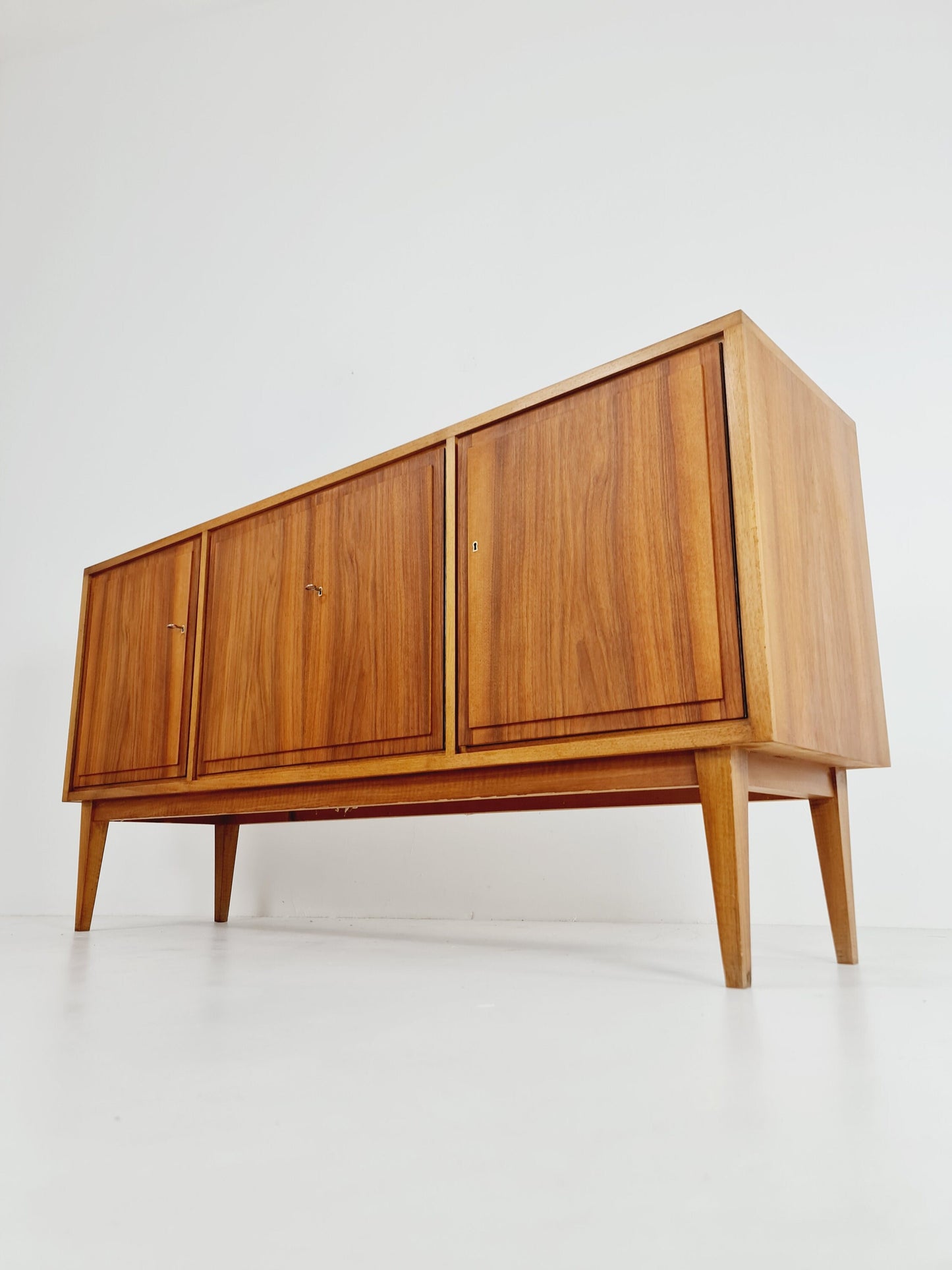 Mid Century Modern German Solid walnut Sideboard 1960s