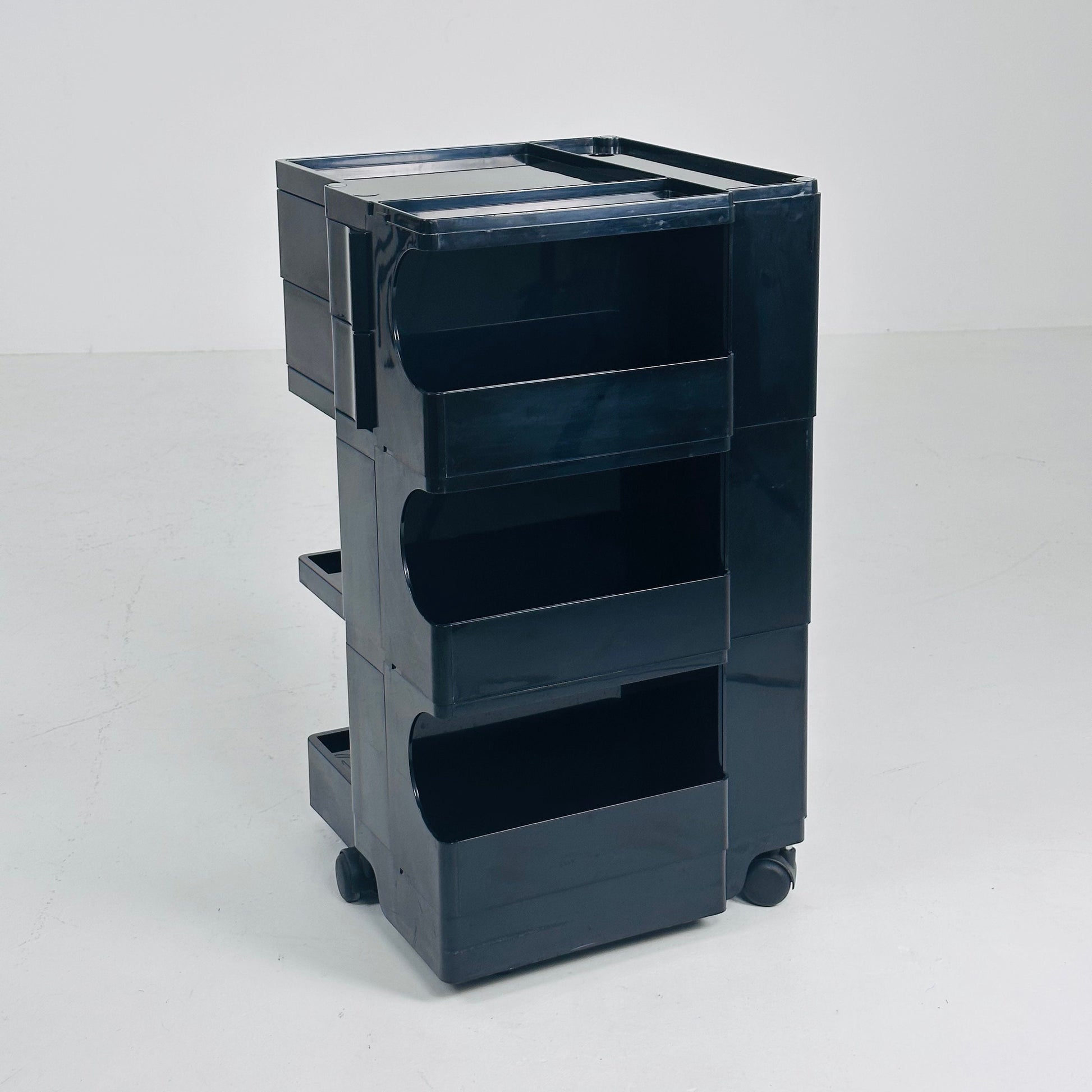 Space Age black B-line Boby storage trolley by Joe Colombo for Bieffeplast Italy 1970s