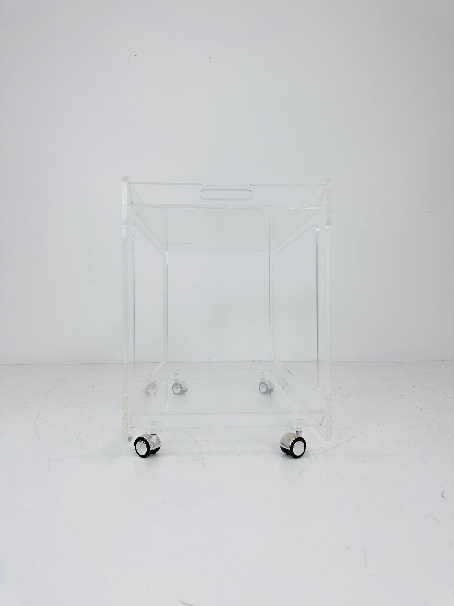 Italian acrylic LCP transparent trolley space age 1980s
