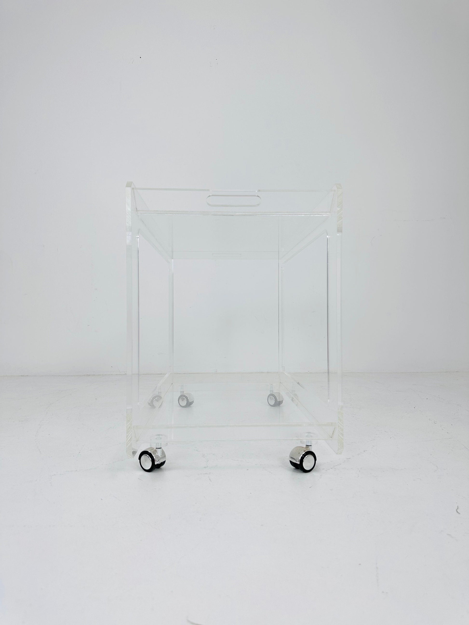 Italian acrylic LCP transparent trolley space age 1980s