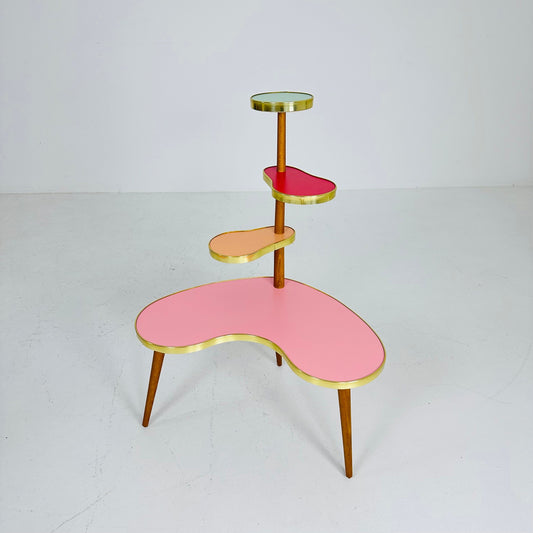 BIG German Plant Stand, Colorful Vintage Mid-Century Minimalist Indoor Plant Stand Side Table Retro flower table