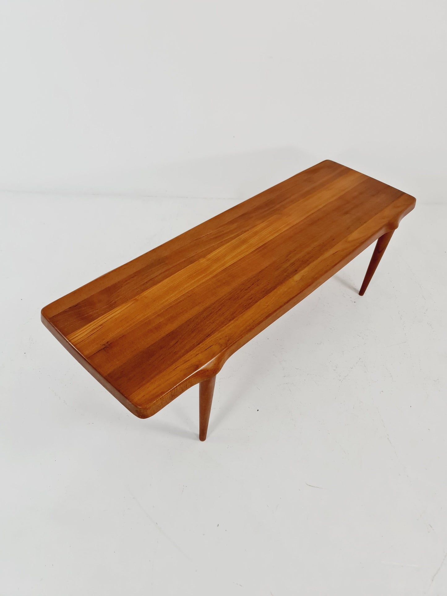 Danish solid teak coffee table by John Bonne for Mikael laursen, 1960s