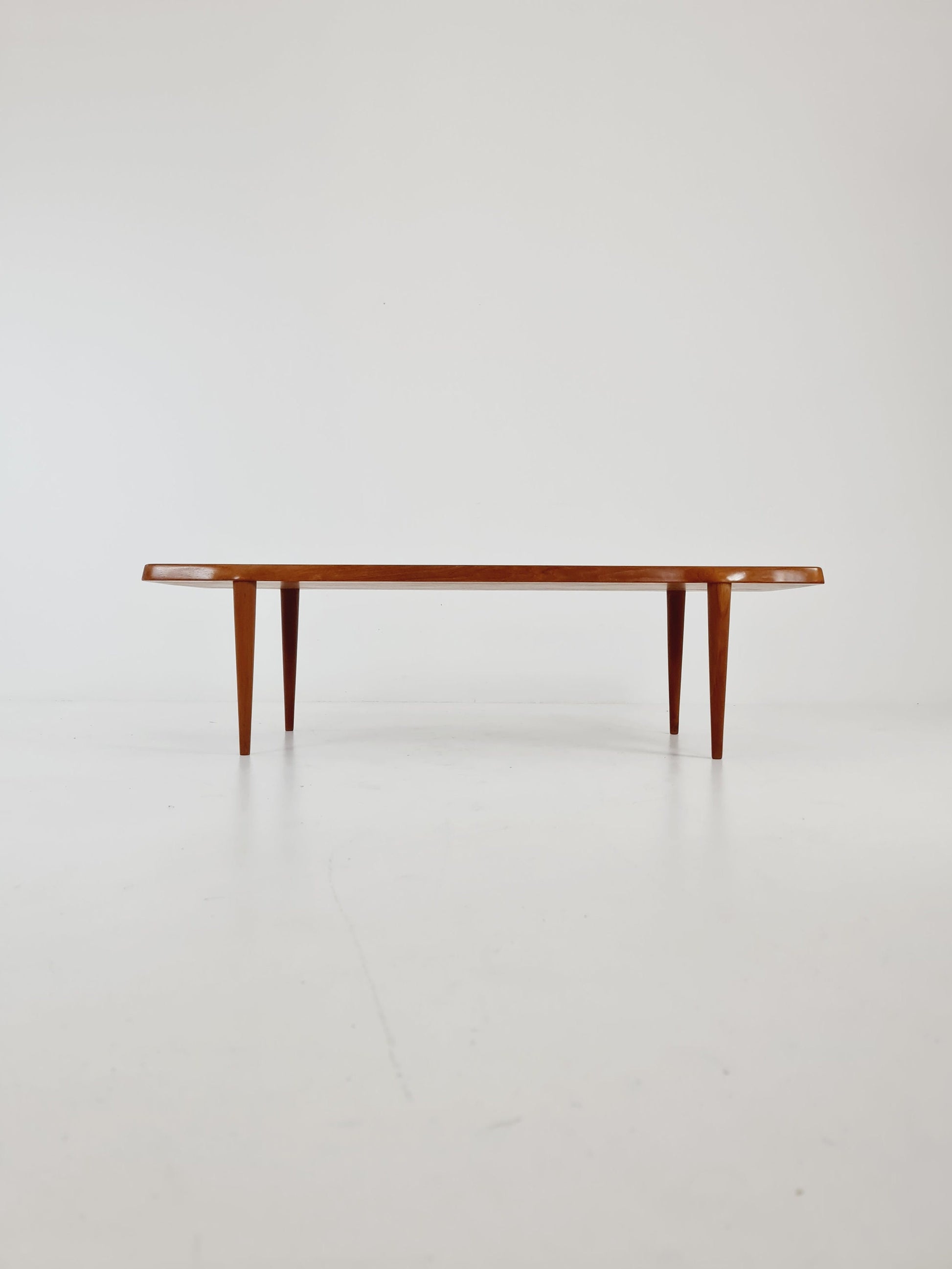 Danish solid teak coffee table by John Bonne for Mikael laursen, 1960s
