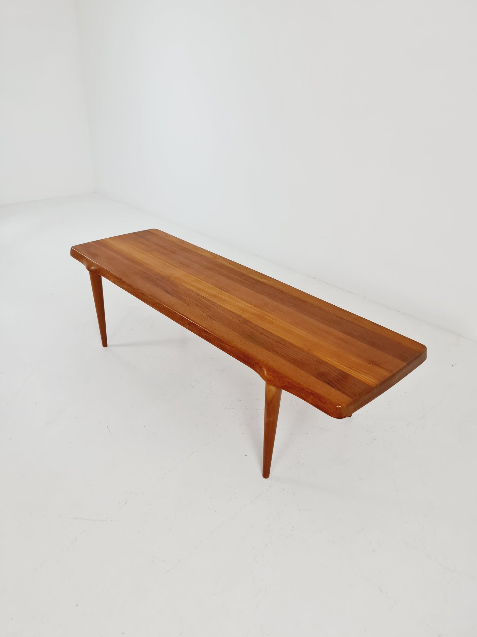 Danish solid teak coffee table by John Bonne for Mikael laursen, 1960s