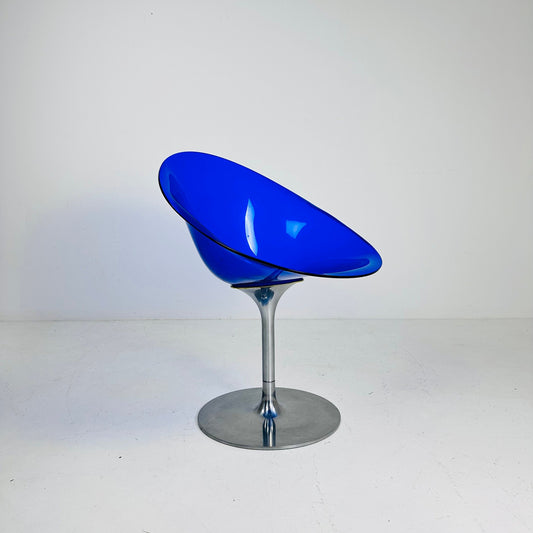 yellow Eros chair with aluminum swivel base by Philippe Starck for Kartell. Italy.