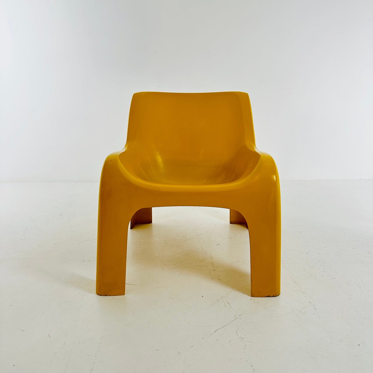 Space Age vintage lounge chair model Anatomial yellow color by Ahti Kotikoski 1968s for Asko Finland.