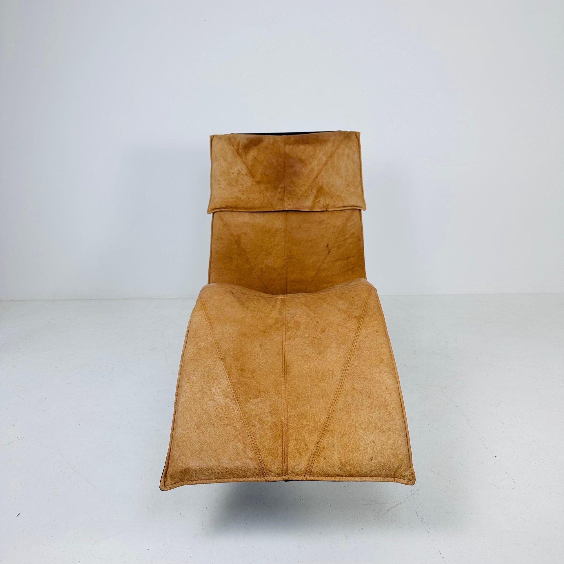 Mid century scandinavian Skye lounge chair by Tord BJORKLUND for Ikea in cognac leather 1970s