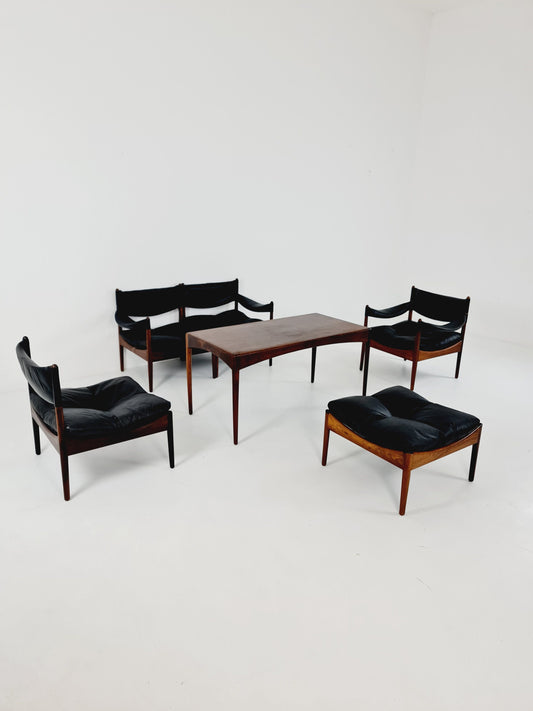 Mid-Century Danish rosewood group set with stool by Kristian Vedel “Modus” for Willadsen Møbelfabrik, 1960s